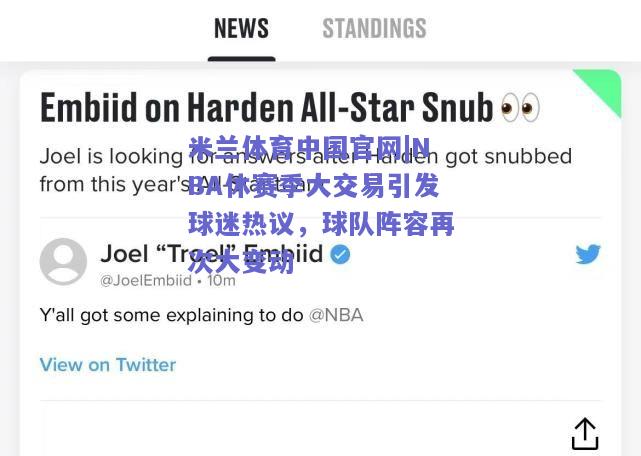 NBA休赛季大交易引发球迷热议，球队阵容再次大变动